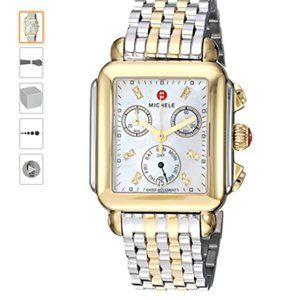 Michele deco two tone watch